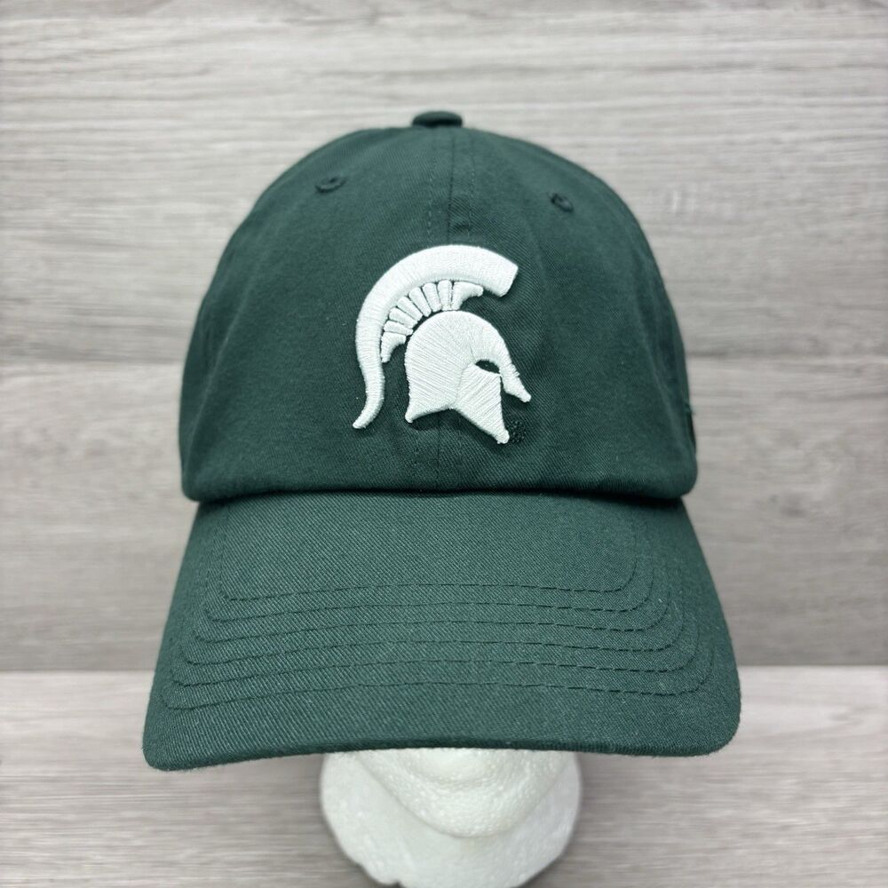 Michigan State Spartans Adjustable Cap Hat  Embroidered Logo Green White NCAA